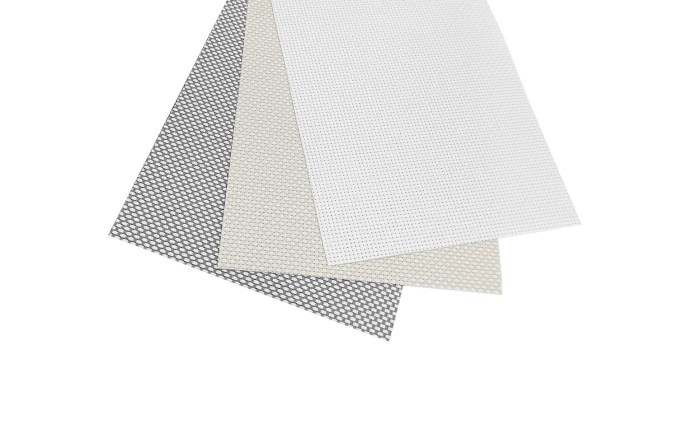 Mustertafel der Rollostoffe