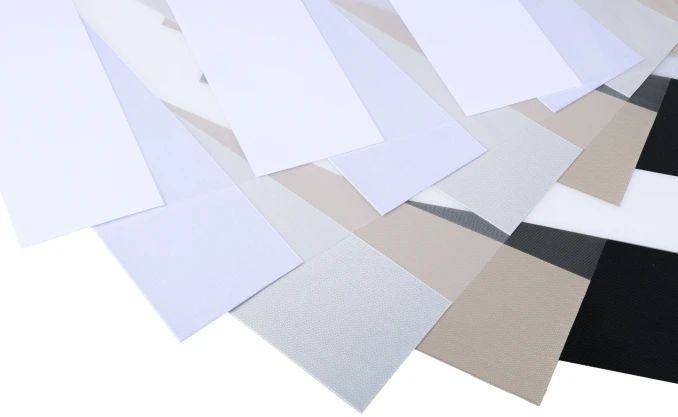 Mustertafel der Rollostoffe