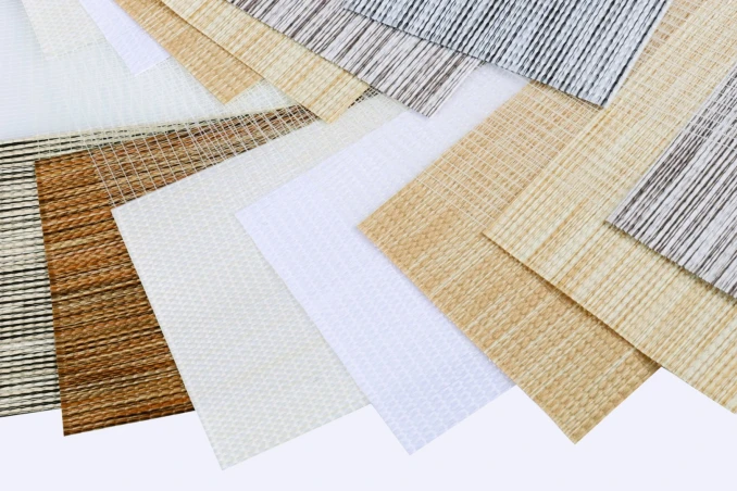 Mustertafel der Rollostoffe