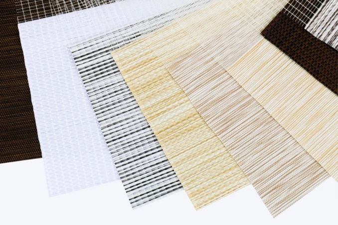 Mustertafel der Rollostoffe