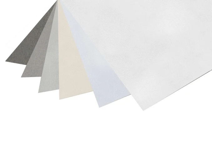 Mustertafel der Rollostoffe