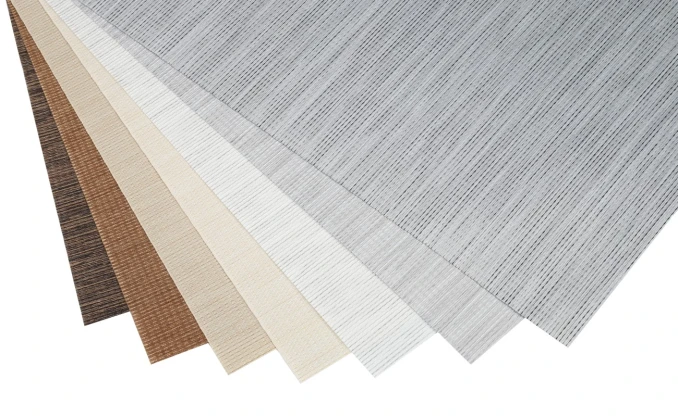 Mustertafel der Rollostoffe