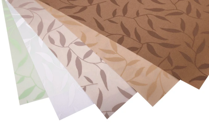 Mustertafel der Rollostoffe