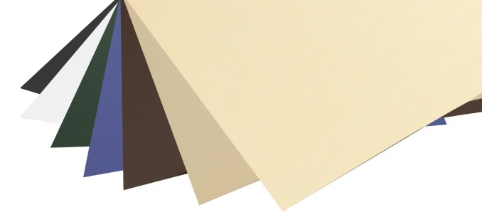 Mustertafel der Rollostoffe