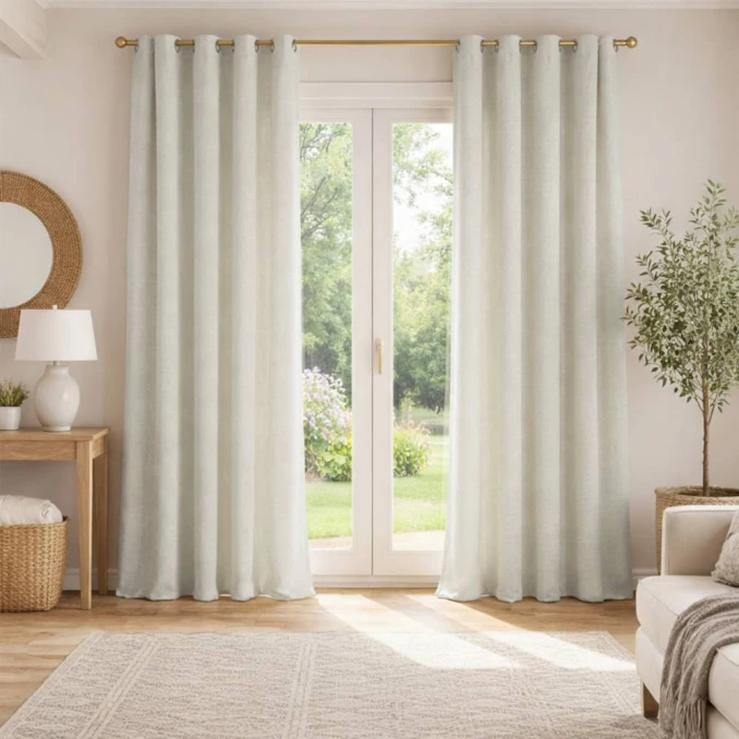 Leinenvorhänge mit Ösen